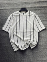 Stripe Printed Drop Shoulder T-Shirt – Premium Fine Jersey | Relaxed Fit Streetwear