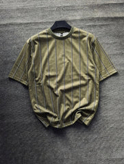 Stripe Printed Drop Shoulder T-Shirt – Premium Fine Jersey | Relaxed Fit Streetwear