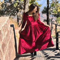 Elegant Valvet button frock