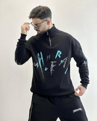 Letter Printed Mockneck Sweatshirt